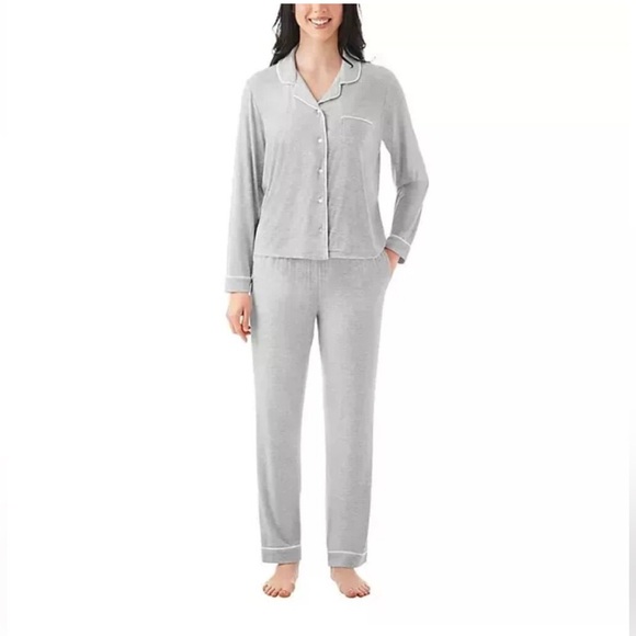 Member's Mark Other - MEMBERS MARK Women’s Knit Long Sleeve/Long Pants Pajama Set Gray Elastic Waist